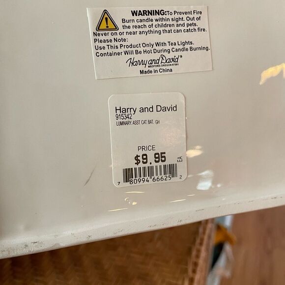 Harry and David Vintage Ghost and Black Cat Large Ceramic Tea Light Candle Boxes - Picture 8 of 13